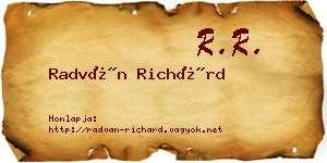 Radván Richárd névjegykártya
